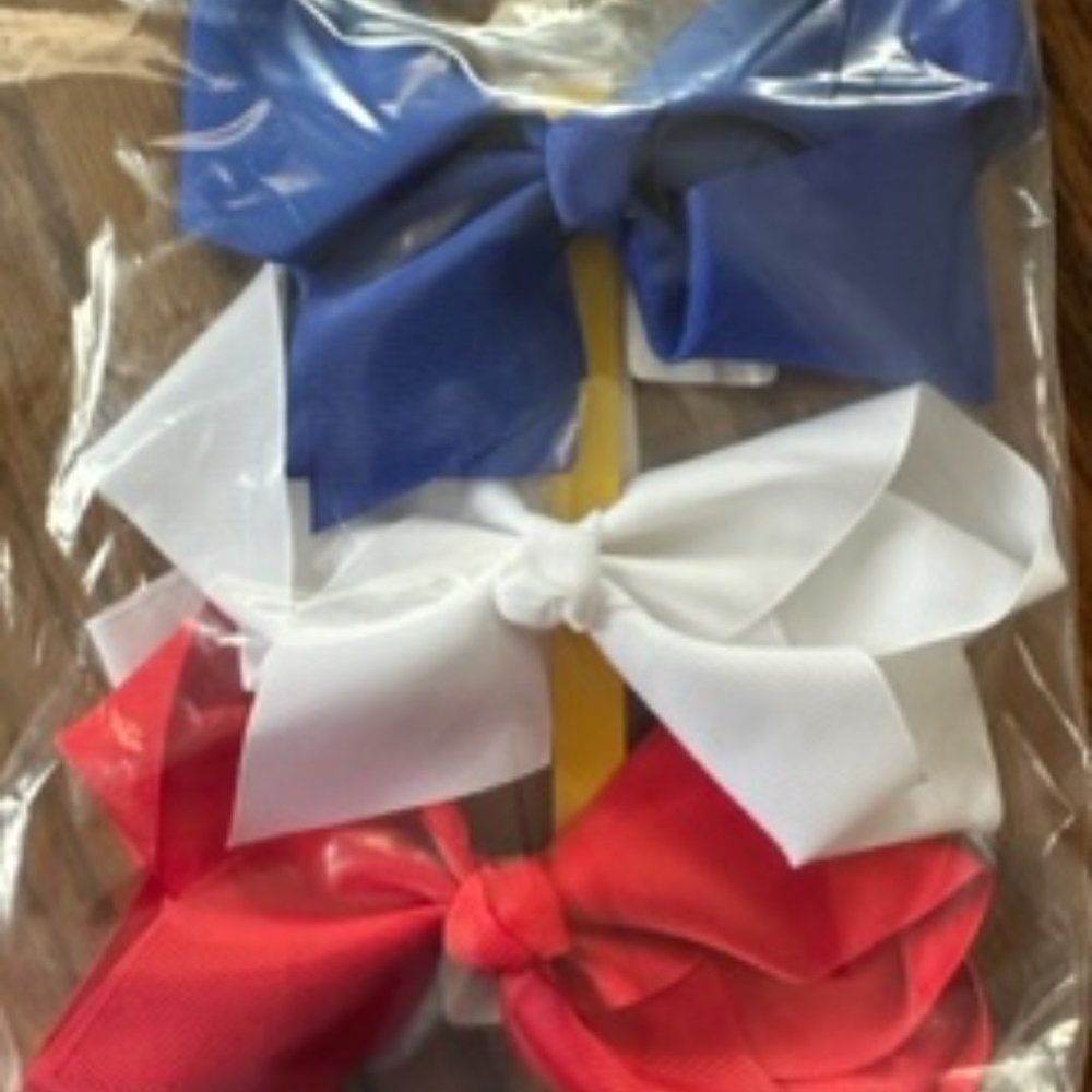 Bundle of (3) 6" Bow   July 4th Holiday  B8191  Handmade NWT Boutique